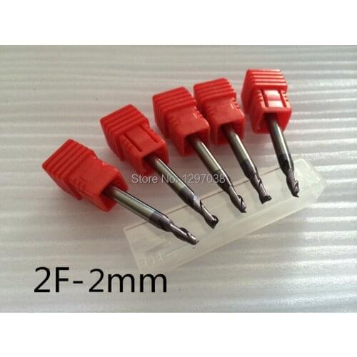 5PCS 2Flutes 2mm CNC Milling Cutter Lathe Tool, Hard alloy cutter,Tungsten Carbide End Mill ,cutting hardeness 55-58
