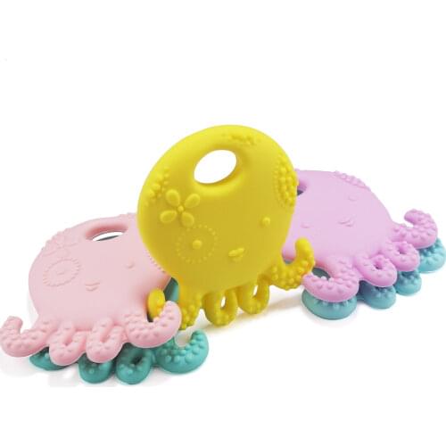50PCS BPA Free Safe Silicone Octopus Teether Necklace Pendant DIY Baby Teether Dummy Chewable Nursing Teething Toy Jewelry