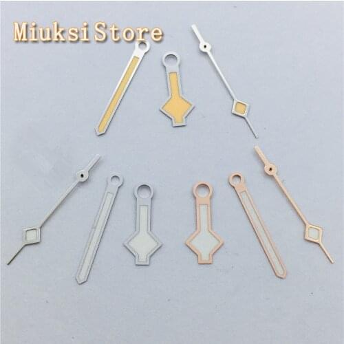 Silver/rose gold/yellow watch hands green luminous fit NH35 NH36 ETA2824 2836 Miyota8205 8215 821A Mingzhu DG 2813 3804 movement