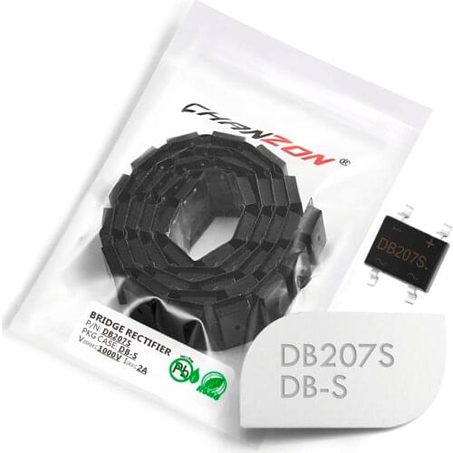 50 Pcs DB207S SMD Bridge Rectifier Diode 2A 1000V DB-S (SOP-4) Single Phase 2 Amp 1000 Volt DB207-S Silicon Diodes