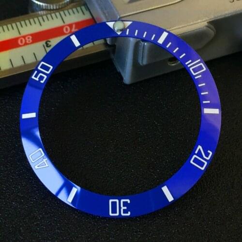 For Rlx SUBMARINER SUB Slopping ceramic bezel insert 38*30.6mm Luminous pip at 12 Replacement watch parts