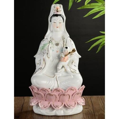 35 cm #OFFICE home protective-efficacious Talisman House Protection Religious Buddhism Guanyin Avalokitesvara porcelain Figurine