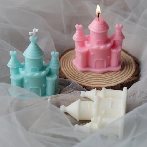 Castle Candle Silicone Mold Korean Style New Building Simulation Mold DIY Aromatherapy Plaster Candle Mold Fondant Tools