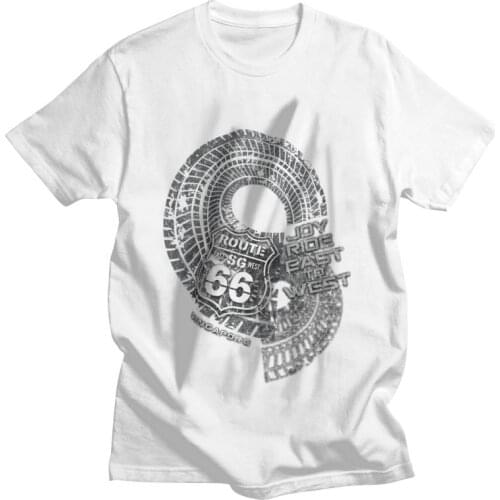 Route 66 T-shirt Mens Novelty T Shirt Short Sleeve 100% Cotton Mother Road America Highway Tshirt Cool Tee Tops