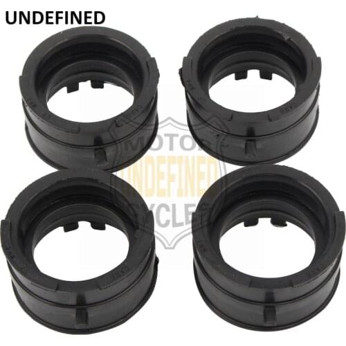 4 Pcs Black Motorcycle Carburetor Intake Manifold Adapter Joint Boot Set for Honda CBR CBR600F Hurricane 1987-1990 Carburateur