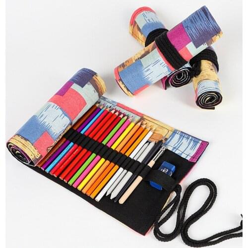 Kawaii Roll School Pencil Case Large 24/36/48/72 Pencilcase for Girls Boy Pen Bag Cute Pencil-case Stationery Pouch Kit