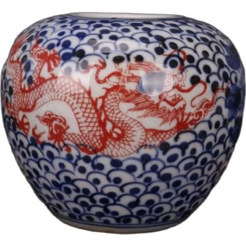 Qing Yongzheng blue and white underglaze red dragon pattern wash porcelain collection