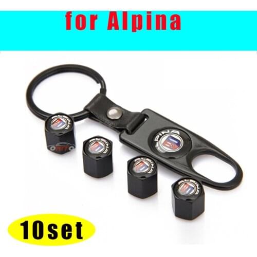 10set Black for Alpina Leather Tire Air Valve Stems Cap Auto Car Accessories for E60 E90 F10 F30 F15 X3 X4 X5 Series Styling