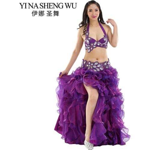 Professional Oriental Dance Costume 2pcs/3pcs Bra Belt Skirt Adult Belly Dance Performance Costumes Professional Belly Dance Set