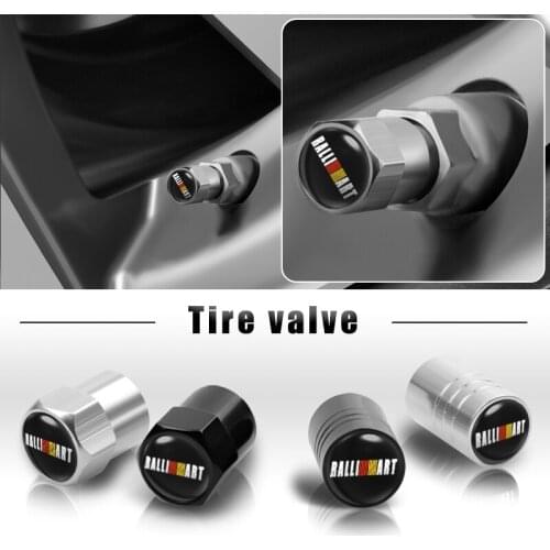 4pcs Car Styling Metal Ralli art Emblem Auto Air Valve Stem Caps Car Tyre Valve Caps For Mitsubishi l200 outlander 3 lancer 10