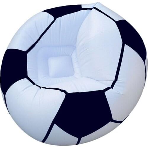 Inflatable Sofa Lounger Recliner Soccer Style One Seat PVC Sofa Chair Portable Camping Sofa Chair Outdoor Camp Picnic Chair