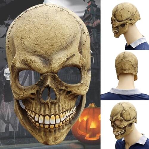 New Sale Scary Skull Full Head Mask Halloween Cosplay Party Prop Horror Latex Novelty Home Decoration Accessories Decoración