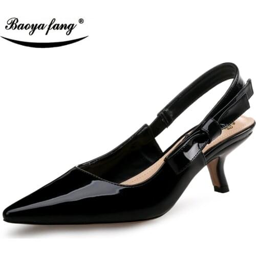 2018 New womens 6cm Thin heel Ladies party shoes Bridal wedding shoes Woman pointed Toe low heel High quality Pumps