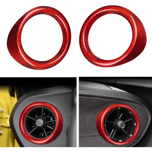 For Chevrolet Camaro 2016-2021 Air Vent Outlet Cover Trim Red Black Carbon Fiber Turbine Out Ring Moulding Frame Strip Sticker