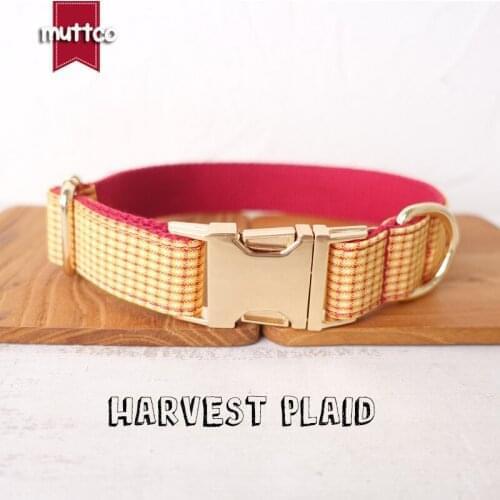 10pcs/lot MUTTCO dog collar HARVEST PLAID convenient to walk the dog leash accessory for small medium large dog 5 size UDC104J