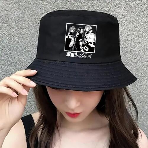2021 Japanese Anime Tokyo Revengers Summer Hat Women Men Panama Bucket hat The Design Flat Visor Kawaii Harajuku Fisherman Hat