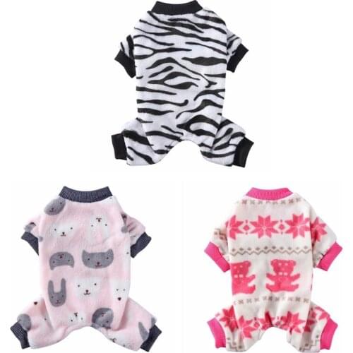 Dog Pajamas Winter Dog Clothes Print Warm Jumpsuits Coat For Small Dogs Puppy Dog Cat Chihuahua Pomeranian Clothing Jumpsuit