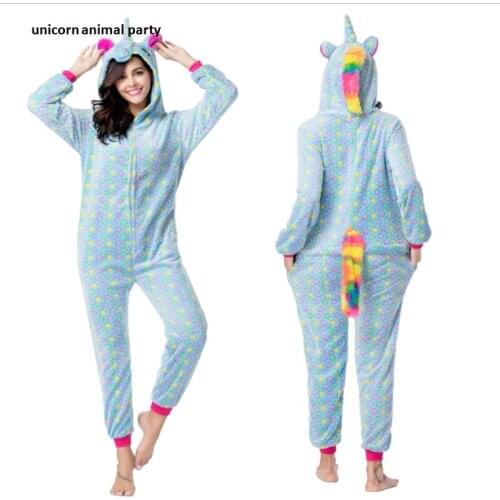 Kigurumi Onesies costumes men women Cosplay Cartoon Five-pointed star unicorn zipper Pajamas Costumes Sleepwear halloween Party