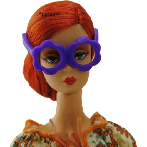 Purple Flower Plastic Glasses For Ken Boy Dolls Sunglasses Eyeglasses For Barbie Doll Sun Glasses Toy Dollhouse Accessories 1/6