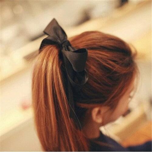 Women Satin Ribbon Bow Elastic Hair Band/Hair Tie Ring Rope Scrunchie Ponytail Holder Headbands Hair Accessories Hairbands