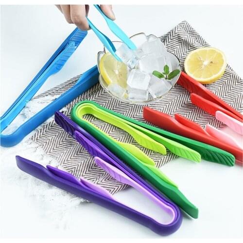 Plastic Food Tong Barbecue BBQ Tongs Kitchen Utensils Anti-slip Salad Buffet Clamp Cake Bread Serving Clamps 3Pcs/Set