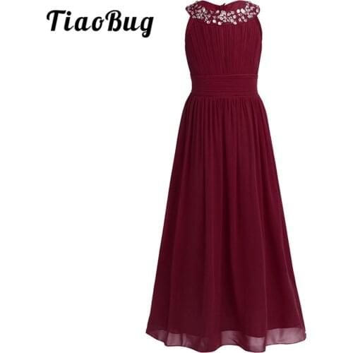 2020 Sequins and Beads Decoration Birthday Pageant First Communion Chiffon Flower Girls Dresses for Formal Party and Wedding