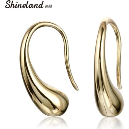 Shineland Classic Simple Waterdrop /Droplets/Teardrop Drop Earring bijoux trendy Korean Female Women Fashion Jewelry Gifts