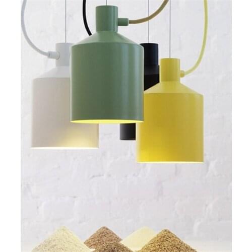 Modern E27 Pendant Light Colorful Aluminum Suspension Lamp Nordic restaurant bar cafe Store Home Pendant Lighting PA0292