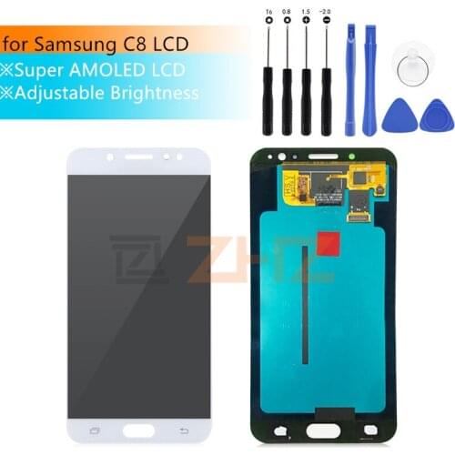 Super Amoled For Samsung Galaxy c8 LCD C7 LCD 2017 C710F/DS C7100 Touch Screen Digitizer Assembly Repair parts 5.5"