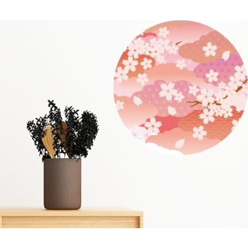 Cherry Blossoms Clouds Pink Pattern Removable Wall Sticker Art Decals Mural DIY Wallpaper for Room Decal