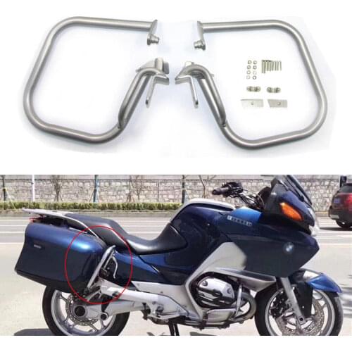 Rear Engine Guard Highway Crash Protector Bars for BMW R1200RT 2005-2013 Silver