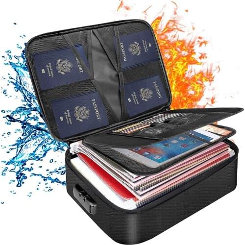 File Bag Document Organizer A4 Folder Holder Mens Womens Bag Cover Purse Passport Home Safe Portable Travel Storage Box