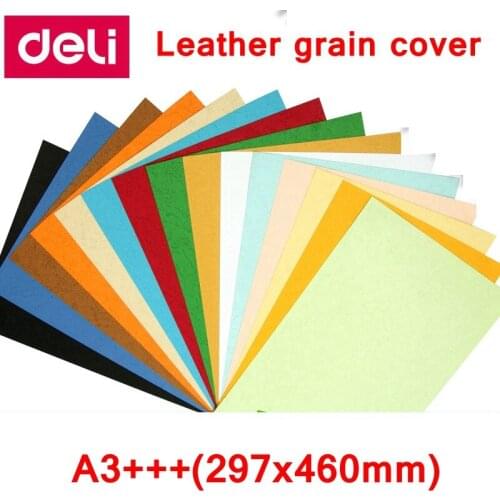 100PCS/LOT Deli A3+++size 297x480mm dermatoglyph paper Leather grain paper embossed paper 230g book cover paper colored