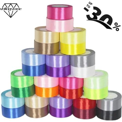 25 Yard/Roll Satin Ribbons Single Face Ribbon Gift Box Wrapping Belt Artificial Silk Roses Bow DIY Supplies Headwear Accessories