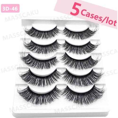5pcs/lot NEW 5pair faux Mink Eyelashes 25mm Fluffy Messy 3D False Eyelashes Dramatic Long Natural Wholesale Makeup Mink Lashes