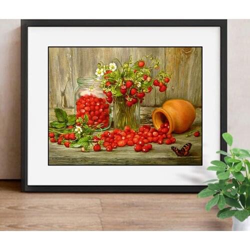 5D Strawberry Diamond Embroidery DIY Diamond Painting Cross Stitch Flowers Full New Arrival Mosaic Decoration Home