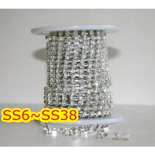 Free Shipping! SS24 10Yard Per Roll Crystal Rhinestone Cup Chain Crystal Color!2012 Rhinestone Chain