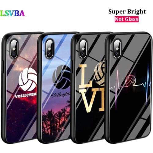 Black Cover Volleyball Sports for iPhone 11 11Pro X XR XS Max for iPhone 8 7 6 6S Plus 5S 5 SE Glossy Phone Case