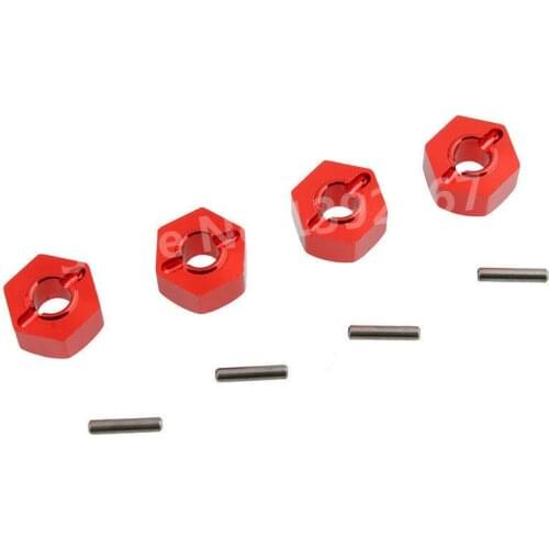 4 Pieces RC Car Upgrade Part Alum Alloy Wheel Hex.Mount(Al.) 7mm Thickness 12mm SLA016 For 1/10 Scale Model Traxxas Slash 4x4