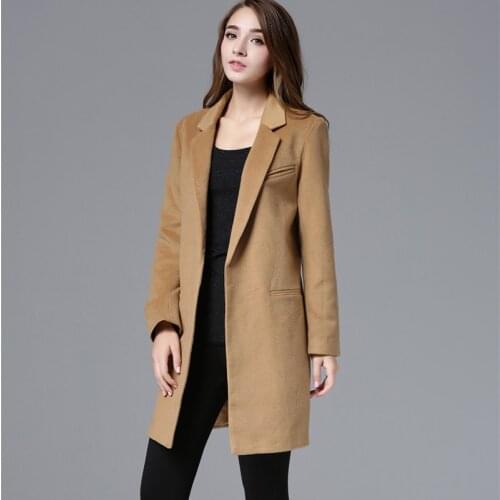 Savabien Woolen Long Coat Invierno Mujer 2019 Winter Coat Women Vintage Solid Long Sleeve Lapel V Neck Cardigan Ladies Coat