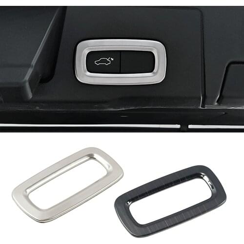 For Volvo XC60 2018 2019 2020 Car Rear Trunk Door Tailgate Switch Panel Frame Trim Stainless Steel Interior Mouldings Sticker