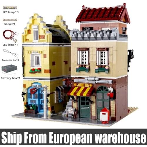 Mould King 16008 Streetview Building Toys MOC Coffee House Model Building Blocks Assembly Bricks Educational Kids Christmas Gift