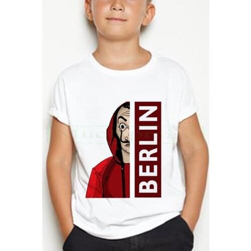 New Money Heist Harajuku cotton T Shirts children La Casa De Papel Hip Hop T-shirts Fashion boy/girl Tshirt Fashion Top Tees kid