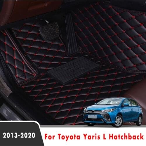 For Toyota Yaris L Hatchback 2020 2019 2018 2017 2016 2015 2014 2013 Car Floor Mats Interior Waterproof Covers Leather Carpets