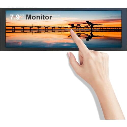 7.84 Inch Bar Display with Case, 400*1280 IPS LCD HDMI Second Monitor Sub Display Expand Display Chassis Sub Screen