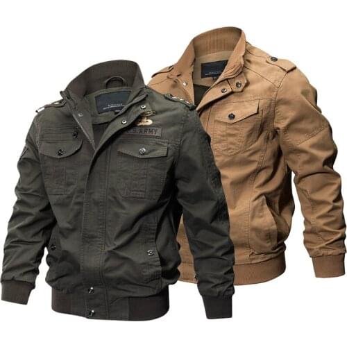 2021 Plus Size Military Jacket Men Spring Autumn Cotton Pilot Jacket Coat Army Mens Bomber Jackets Cargo Flight Jacket Male 6XL
