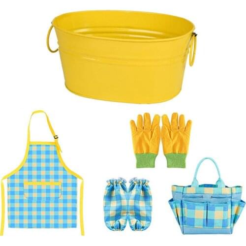 Kids Gardening Tools Set Colorful Children Garden Tools Fun Toys with Watering Can, Gloves, Shovel Gifts for Boys and Girls #WHL