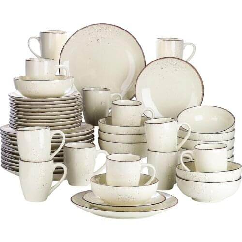 16/32/48-Piece Stoneware Ceramic Dinnerware Set with Dinner Plate,Dessert Plate,800ml Bowl,Mug Tableware Set