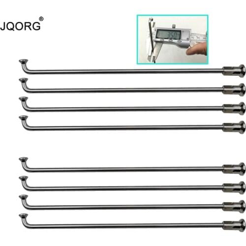 304 Stainless Steel Material Lighting Sliver Color J-bend Motorcycle Spokes Diameter 3.5 mm Equal Diameter Cylinder Spokes 9 G