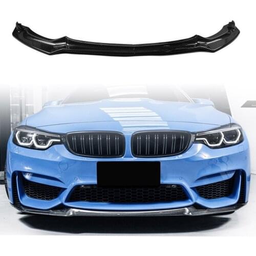 Car Front Bumper Lip Carbon Fiber Look Splitter Chin Cover Trim Lower Spoiler Surround Bar For BMW F80 M3 F82 F83 M4 2015-2020